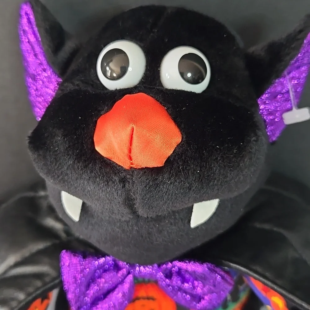 Animated Halloween Decor Vampire Plush Black and Purple